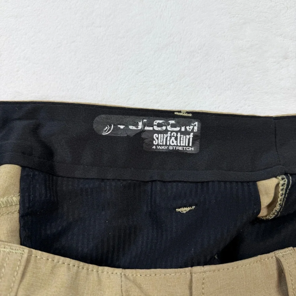 Volcom Hybrid Shorts Mens 28 Khaki Good Quick Dry Heathered N01-0118-01